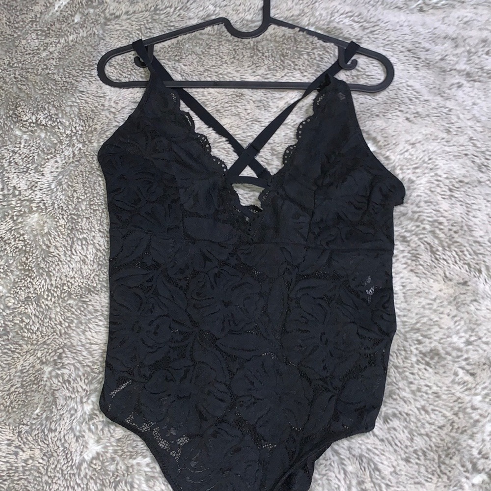 AERIE black lace bodysuit!